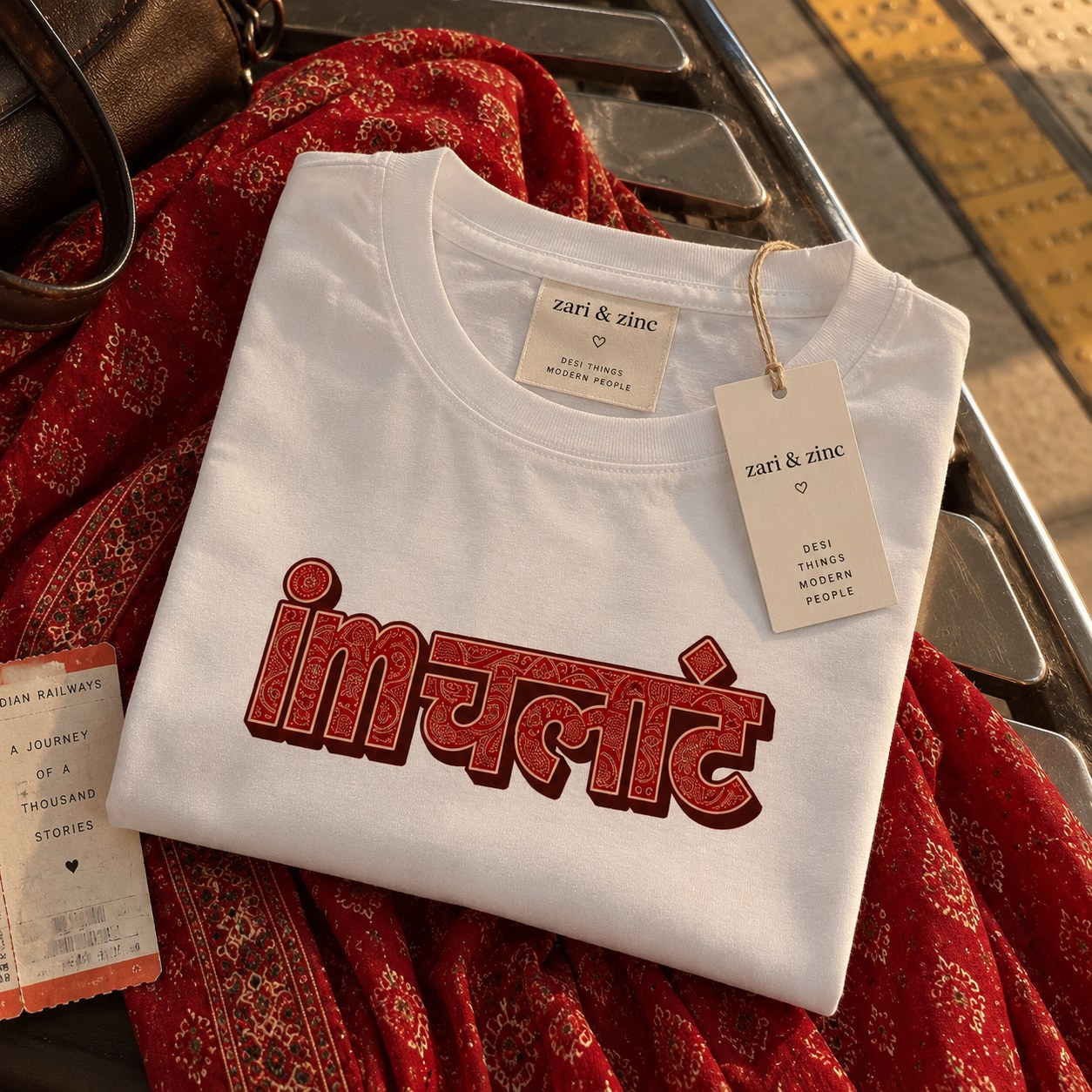 Illustrated im... tee flatlay